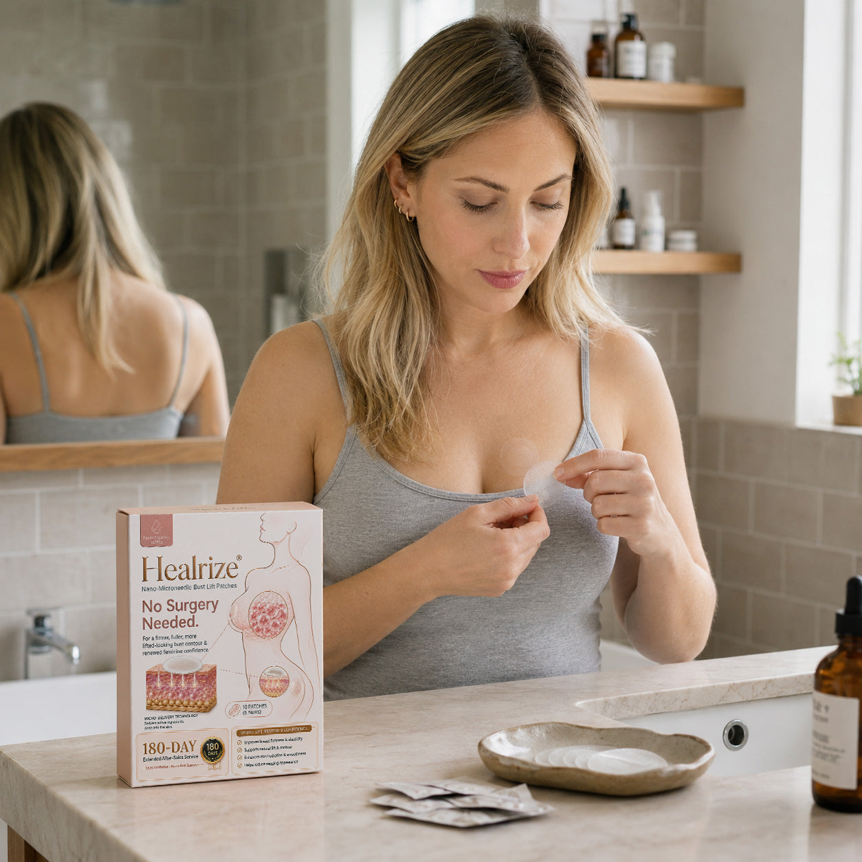Healrize® Nano-Microneedle Bust Lift Patches ✨ — No Surgery Needed. For a firmer, fuller, more lifted-looking bust contour & renewed feminine confidence 💖