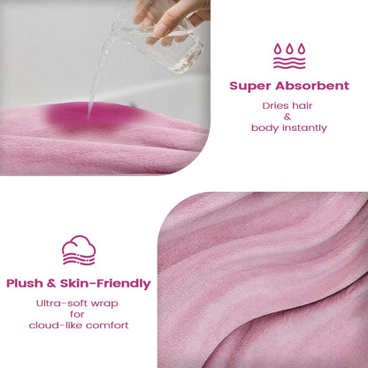 🔥Sfrcord® Women's Plus-Size Bath Towel Wrap Set (Includes Hair Drying Towel)🛀