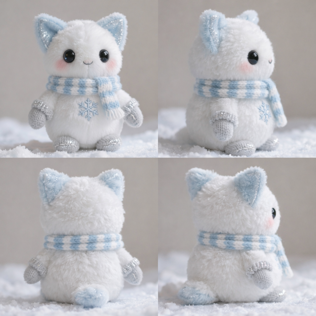 Snowflake Kitty Plush — “Frostbite Cat” (Winter Edition)
