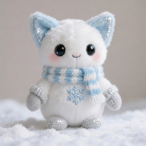 Snowflake Kitty Plush — “Frostbite Cat” (Winter Edition)