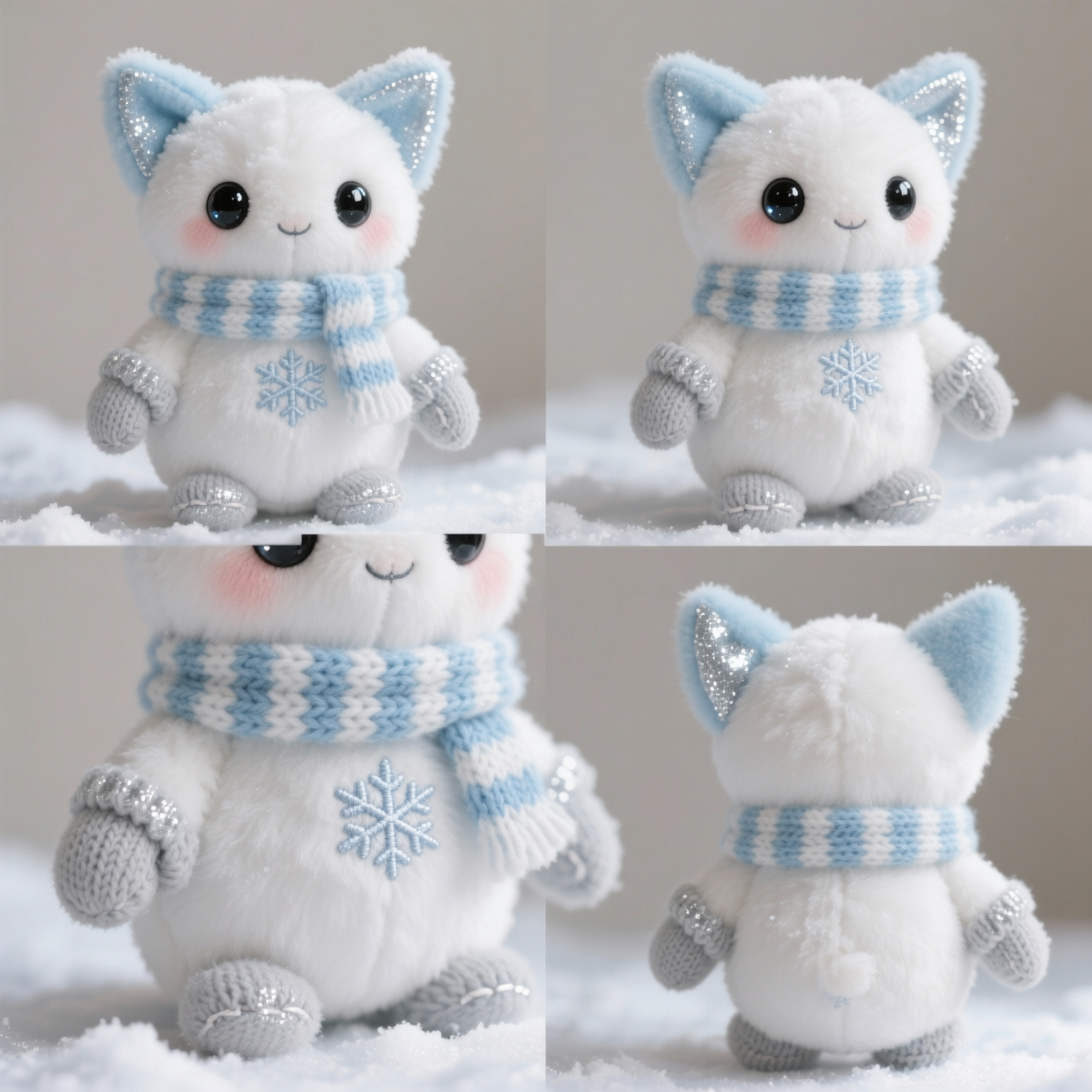 Snowflake Kitty Plush — “Frostbite Cat” (Winter Edition)