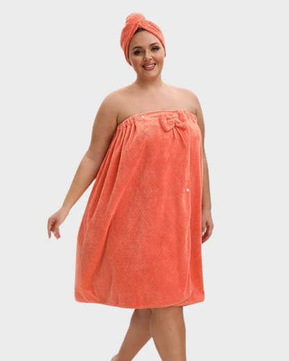 🔥Sfrcord® Women's Plus-Size Bath Towel Wrap Set (Includes Hair Drying Towel)🛀