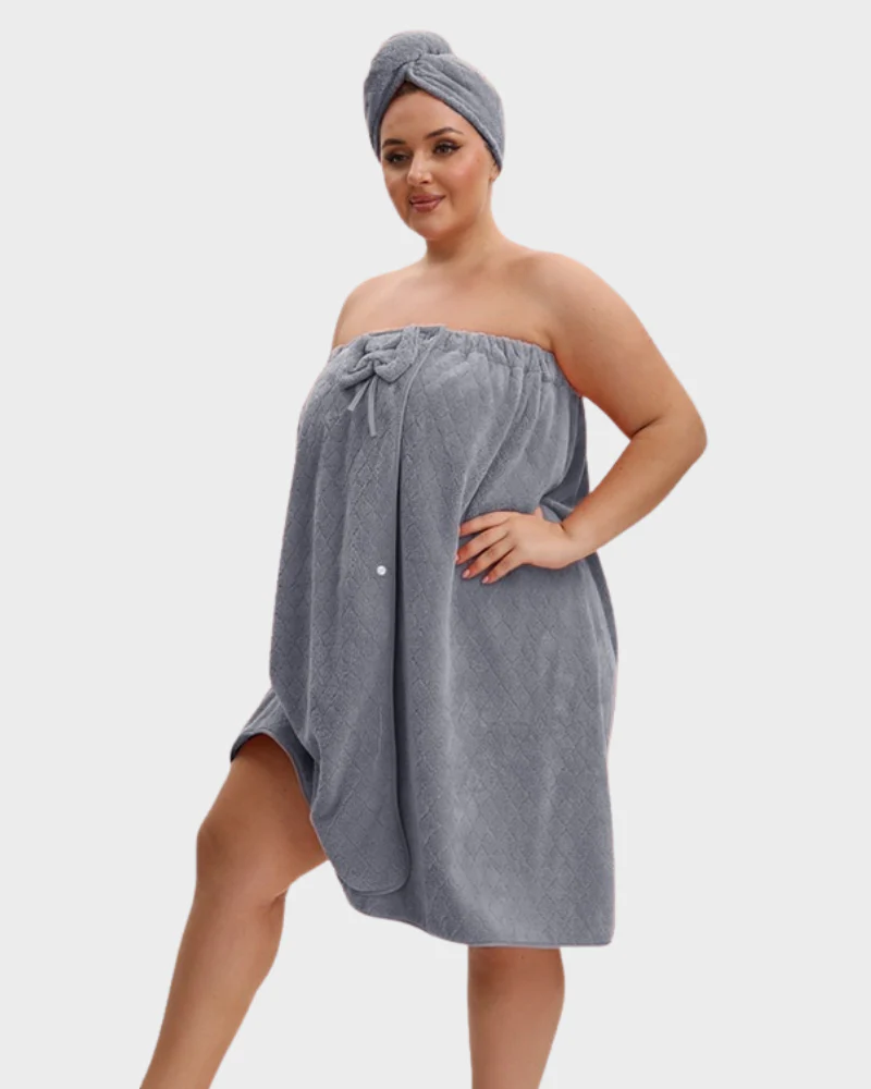 🔥Sfrcord® Women's Plus-Size Bath Towel Wrap Set (Includes Hair Drying Towel)🛀