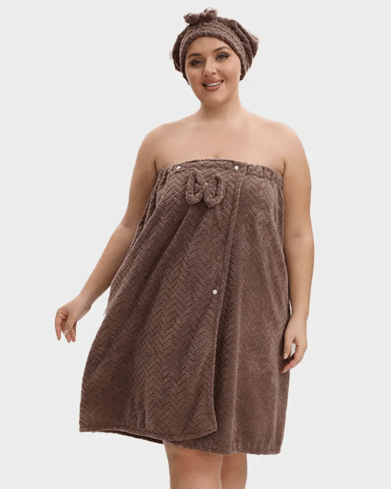 🔥Sfrcord® Women's Plus-Size Bath Towel Wrap Set (Includes Hair Drying Towel)🛀