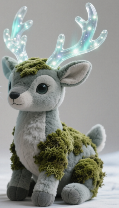 Plush Moss Deer — “Aurora Grove” (Collector Fantasy Plush)