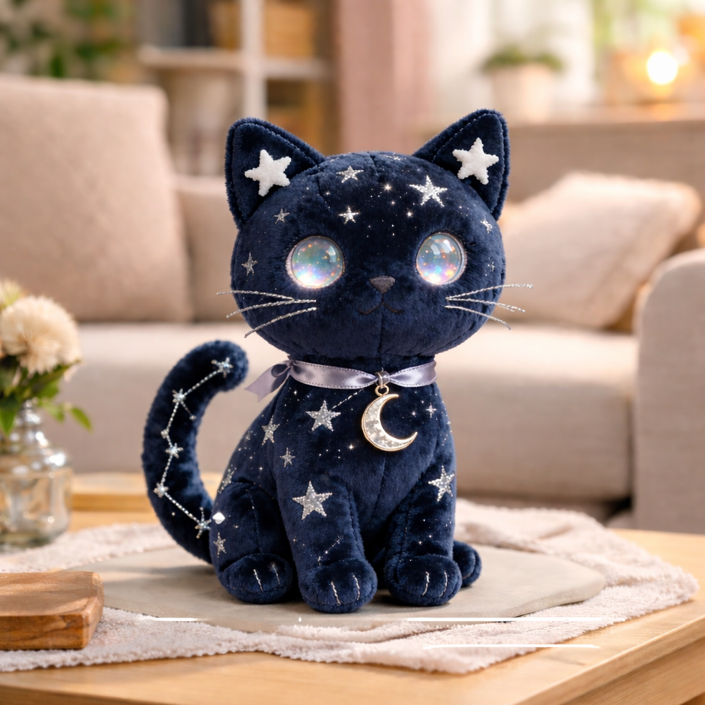 Starry Night Cat Plush “Luna Constellation Cat” (Celestial Edition)